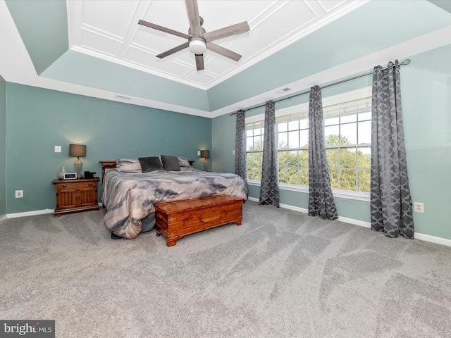 4 Jeffrey Ln, Brunswick, MD 21758 - carpeted bedroom featuring a tray ceiling, a ceiling fan, and crown molding