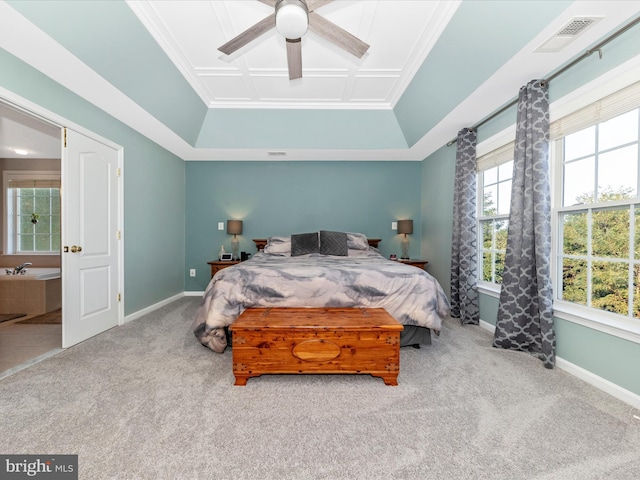 4 Jeffrey Ln, Brunswick, MD 21758 - bedroom featuring carpet floors, a tray ceiling, and a ceiling fan