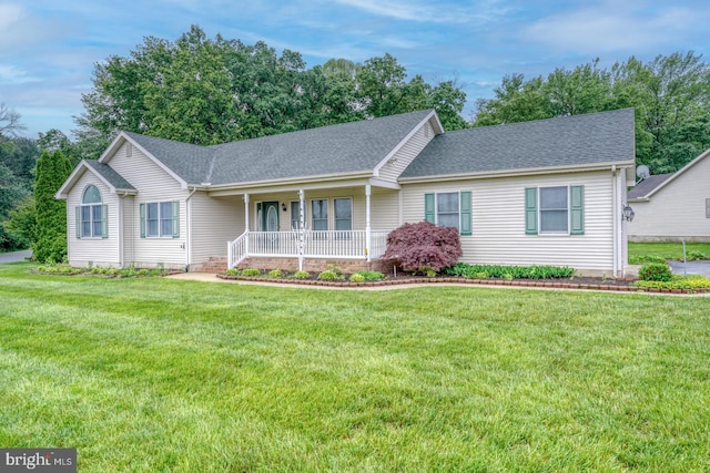74 Connie Ln, Dover, DE 19901 - single story home featuring a porch, a front lawn, and roof with shingles