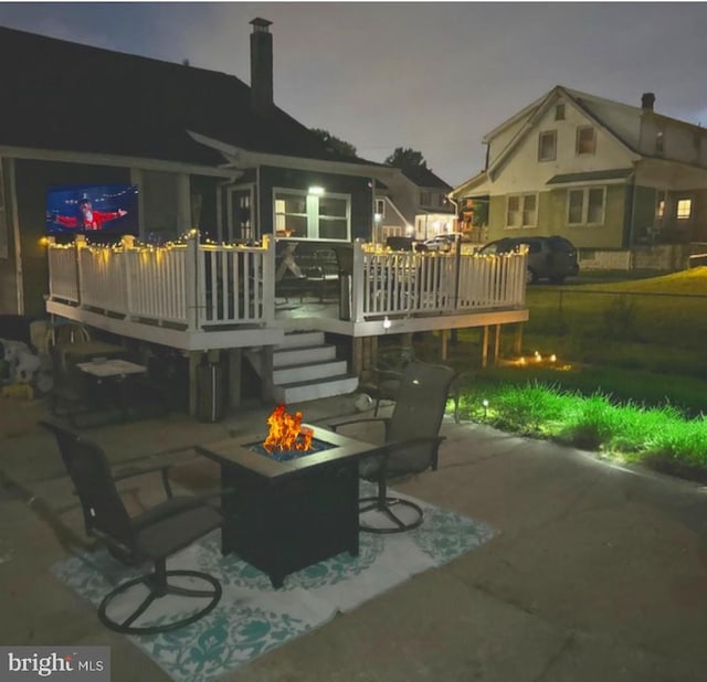 3016 Pennsylvania Ave, Lansdowne, MD 21227 - view of patio / terrace with an outdoor fire pit and a wooden deck