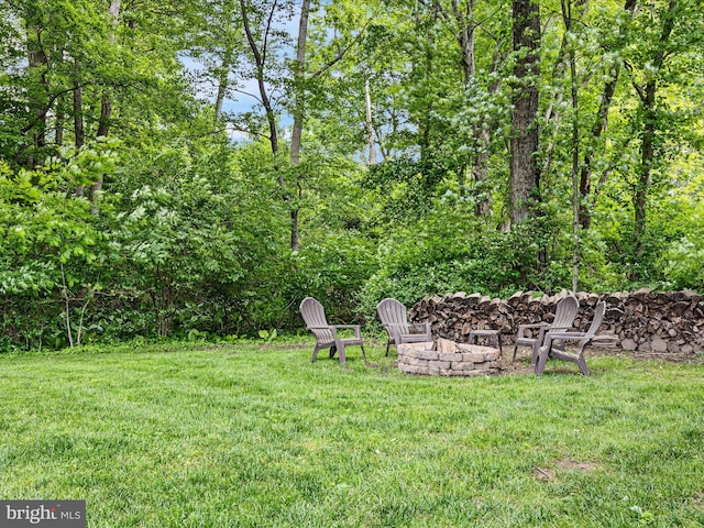 130 Waterfall Ln, Landenberg, PA 19350 - view of grassy yard featuring a fire pit