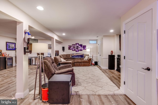 15039 Jarrettsville Pike, Monkton, MD 21111 - living area featuring wood finished floors, baseboards, and recessed lighting