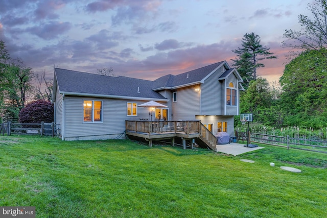 15039 Jarrettsville Pike, Monkton, MD 21111 - rear view of property with a deck, a patio, and roof with shingles