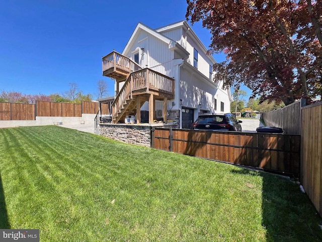 7012 Silverwood St, Philadelphia, PA 19128 - rear view of house featuring stairs and a wooden deck
