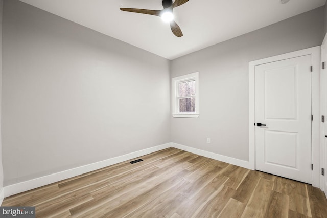 5113 W Thompson St, Philadelphia, PA 19131 - empty room with ceiling fan, baseboards, and light wood-style floors