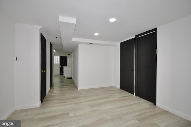 8922 Brous Ave, Philadelphia, PA 19152 - hallway featuring light wood-style floors, recessed lighting, and baseboards