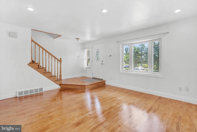 643 Saint Anthony Ln, Upper Darby, PA 19082 - foyer featuring stairway, wood finished floors, baseboards, and recessed lighting