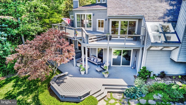 2200 Spinnaker Ct, Reston, VA 20191 - back of property with a chimney and a deck