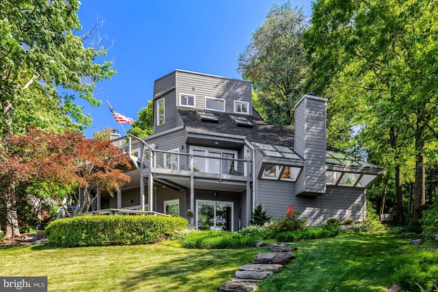 2200 Spinnaker Ct, Reston, VA 20191 - rear view of house featuring a yard and a chimney