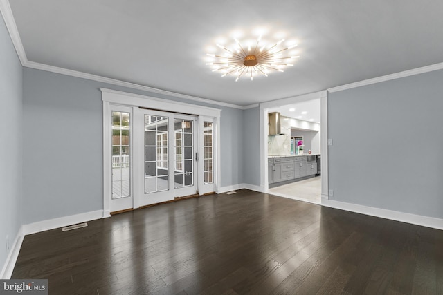 616 Webb Rd, Elkins Park, PA 19027 - empty room with wood finished floors, crown molding, and baseboards