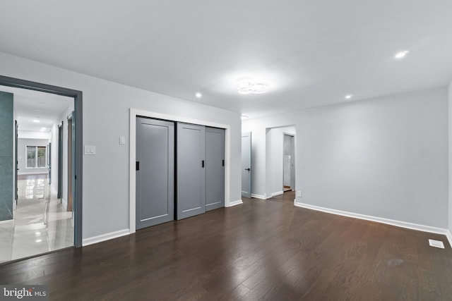 616 Webb Rd, Elkins Park, PA 19027 - unfurnished bedroom with dark wood finished floors, baseboards, and recessed lighting
