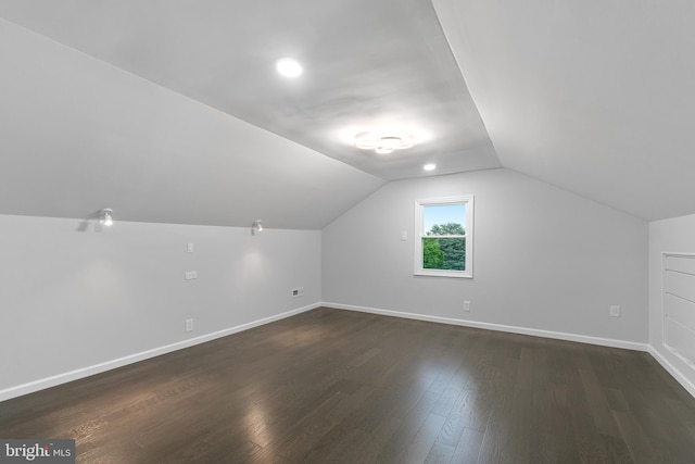 616 Webb Rd, Elkins Park, PA 19027 - bonus room featuring vaulted ceiling, baseboards, and dark wood finished floors