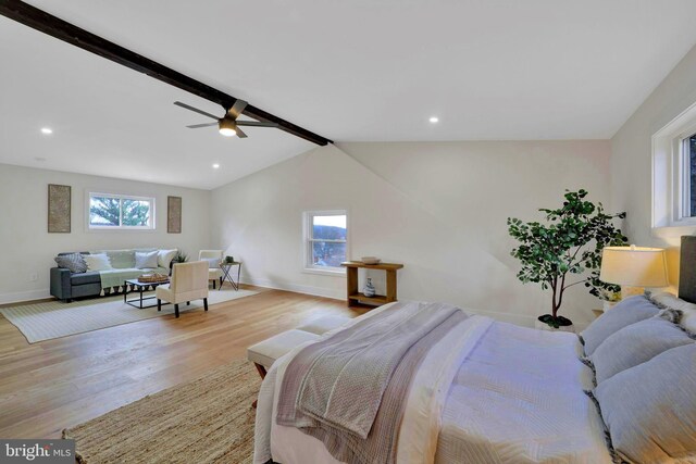8120 Eastern Ave NW, Washington, DC 20012 - bedroom with light wood-type flooring, baseboards, ceiling fan, and recessed lighting