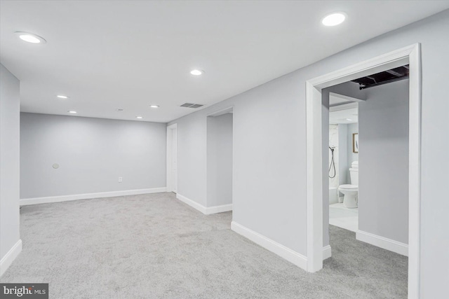 1711 Langley Rd, Baltimore, MD 21221 - finished below grade area featuring carpet, recessed lighting, and baseboards