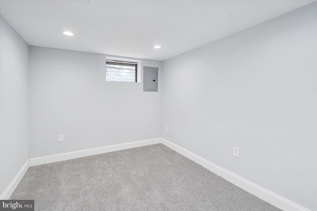 1711 Langley Rd, Baltimore, MD 21221 - carpeted empty room featuring electric panel, baseboards, and recessed lighting