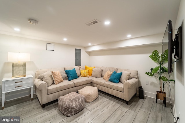1919 Bennett Pl NE, Washington, DC 20002 - living area with wood tiled floors, recessed lighting, and baseboards