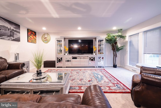 1722 Bradley Dr, Harrisburg, PA 17110 - carpeted living area featuring recessed lighting