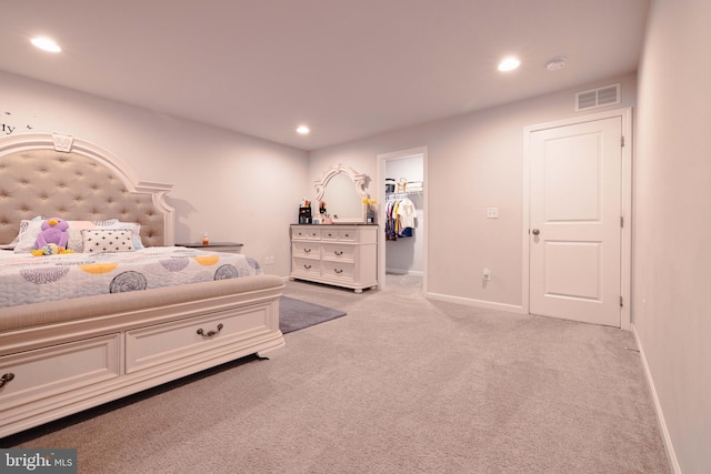 1722 Bradley Dr, Harrisburg, PA 17110 - bedroom featuring light colored carpet, baseboards, a spacious closet, and recessed lighting