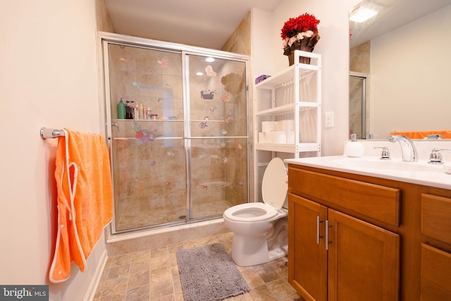 1722 Bradley Dr, Harrisburg, PA 17110 - bathroom with a shower stall, toilet, and vanity