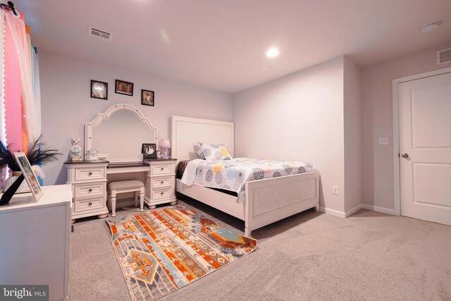 1722 Bradley Dr, Harrisburg, PA 17110 - bedroom featuring light carpet, baseboards, and recessed lighting