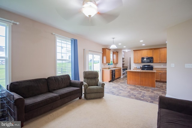 173 Tuscany Trl, Hedgesville, WV 25427 - living area with recessed lighting and a ceiling fan