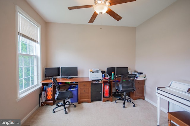 173 Tuscany Trl, Hedgesville, WV 25427 - office space featuring light colored carpet, baseboards, and a ceiling fan
