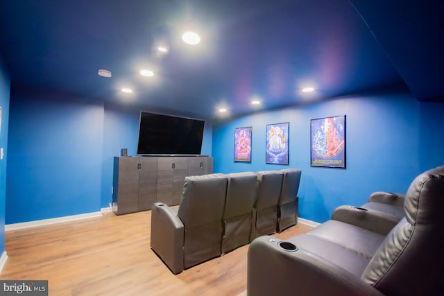 173 Tuscany Trl, Hedgesville, WV 25427 - cinema featuring baseboards, light wood-style flooring, and recessed lighting