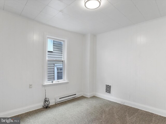 39 Charles St, Hagerstown, MD 21740 - empty room with a baseboard radiator, carpet flooring, and baseboards