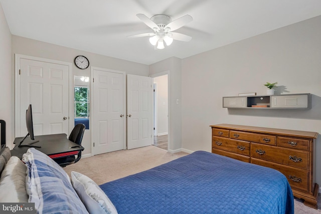12641 Terrymill Dr, Herndon, VA 20170 - carpeted bedroom with baseboards and a ceiling fan