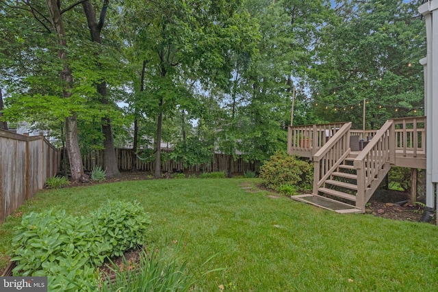 12641 Terrymill Dr, Herndon, VA 20170 - view of yard with a wooden deck and stairs