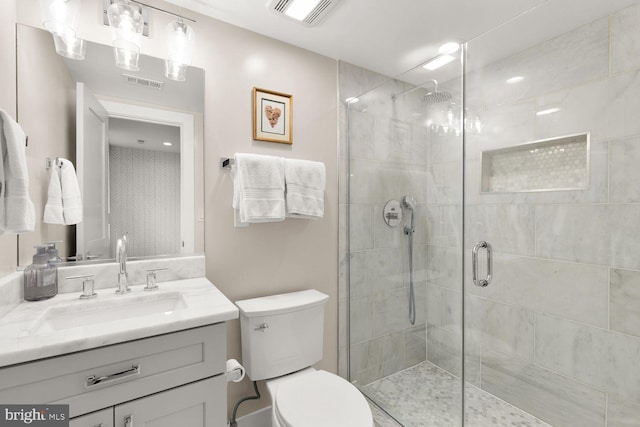 4324 14th St NW Unit 1, Washington, DC 20011 - bathroom featuring a stall shower, toilet, and vanity