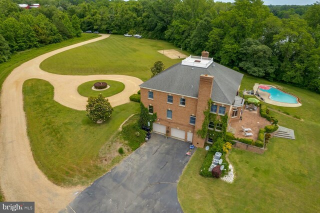 46369 Hattons Rest Ln, Lexington Park, MD 20653 - view from above of property featuring a heavily wooded area and a pool