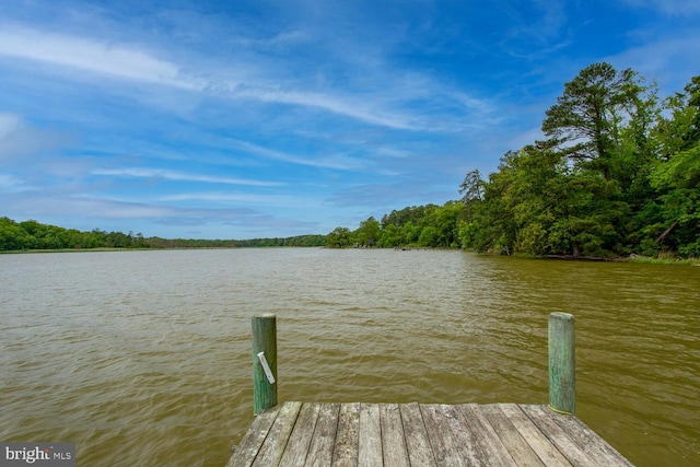 46369 Hattons Rest Ln, Lexington Park, MD 20653 - dock area featuring a water view and a forest view