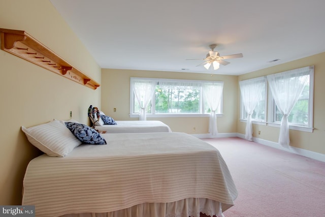 46369 Hattons Rest Ln, Lexington Park, MD 20653 - bedroom with baseboards, light colored carpet, and a ceiling fan