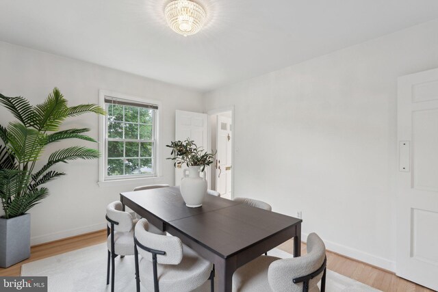 1725 Oakcrest Dr, Alexandria, VA 22302 - dining space with light wood-style floors and baseboards