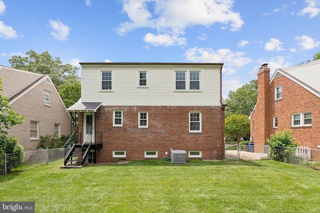1725 Oakcrest Dr, Alexandria, VA 22302 - back of house with central AC and brick siding