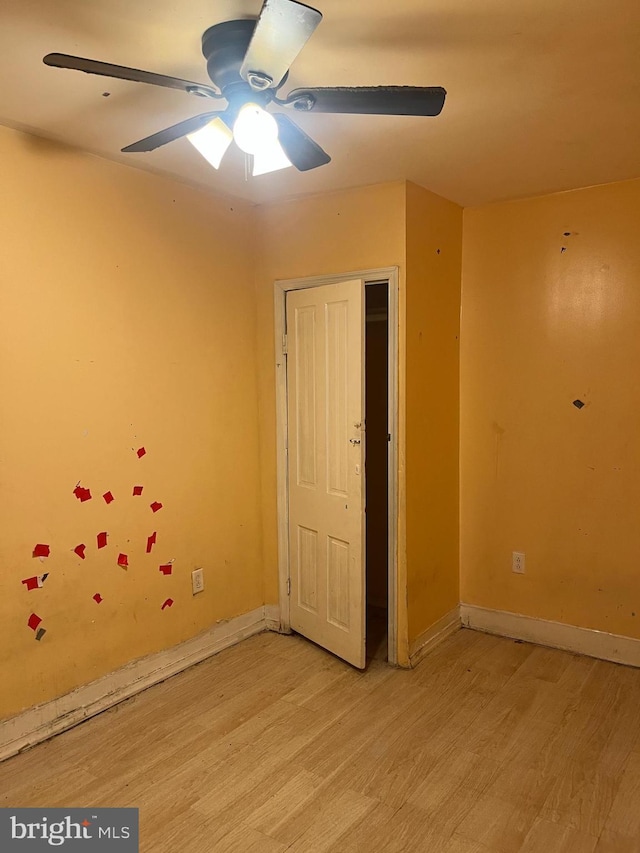 2412 N Corlies St, Philadelphia, PA 19132 - unfurnished room featuring light wood-style flooring, ceiling fan, and baseboards