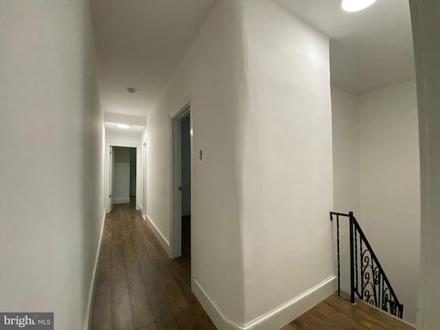 2546 N Marston St, Philadelphia, PA 19132 - corridor featuring an upstairs landing, dark wood finished floors, and baseboards