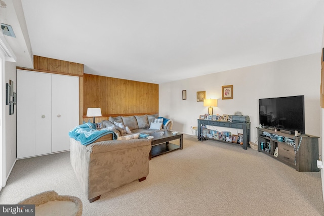 275 Green St Unit 4-I6, Edgewater Park, NJ 08010 - carpeted living area featuring wood walls