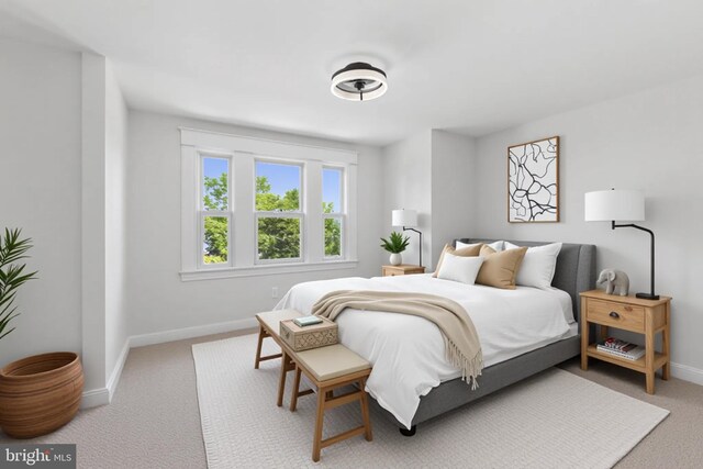 bedroom featuring baseboards and carpet flooring