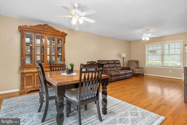 192 Antietam Dr, Waynesboro, PA 17268 - dining space with a ceiling fan, light wood-style flooring, and baseboards