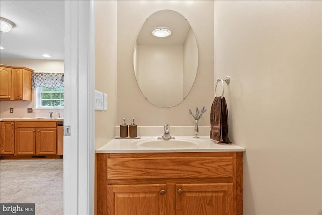 192 Antietam Dr, Waynesboro, PA 17268 - bathroom featuring vanity, tile patterned floors, and decorative backsplash