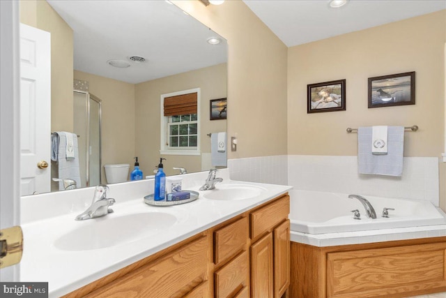 192 Antietam Dr, Waynesboro, PA 17268 - full bathroom with a stall shower, a bath, and double vanity