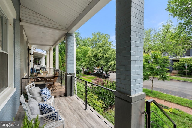 wooden deck featuring a porch