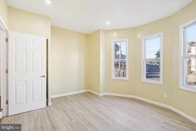 702 Main St, Darby, PA 19023 - unfurnished room with light wood-style flooring, baseboards, and recessed lighting