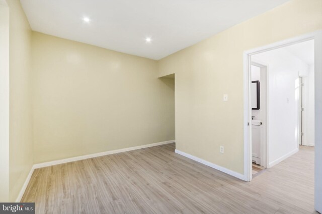 702 Main St, Darby, PA 19023 - spare room featuring light wood-style flooring, baseboards, and recessed lighting