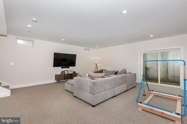 3471 Bullfrog Rd, Taneytown, MD 21787 - living area with carpet, recessed lighting, and baseboards