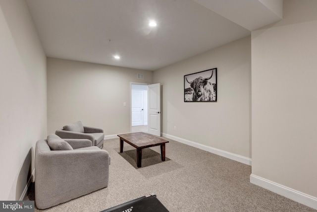 3471 Bullfrog Rd, Taneytown, MD 21787 - carpeted living area featuring recessed lighting and baseboards