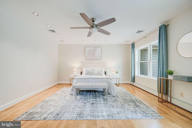 3404 Rustic Way Ln, Falls Church, VA 22044 - bedroom with wood finished floors, recessed lighting, baseboards, and ceiling fan