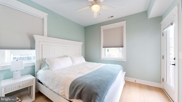 625 Bay Ave, Ocean City, NJ 08226 - bedroom featuring wood finished floors, baseboards, and a ceiling fan